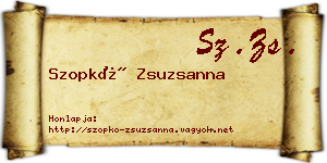 Szopkó Zsuzsanna névjegykártya