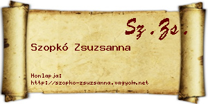 Szopkó Zsuzsanna névjegykártya