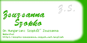 zsuzsanna szopko business card